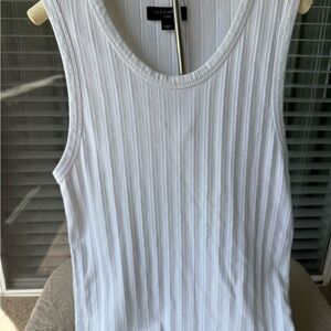 All Saints White Ribbed Scoop Tank
